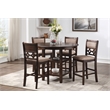 New Classic Furniture Mitchell 5-Piece Transitional Wood Counter Set in Cherry