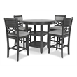 New Classic Furniture Mitchell 5-Piece Transitional Wood Counter Set in Gray