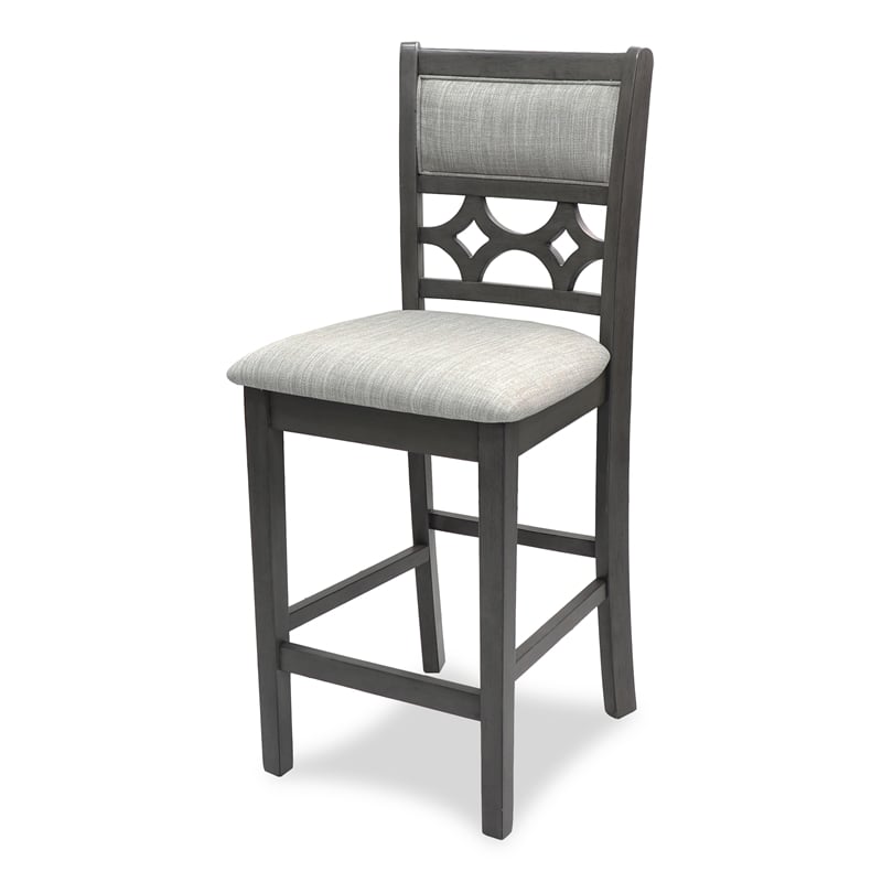 New Classic Furniture Mitchell 5-Piece Transitional Wood Counter Set in Gray