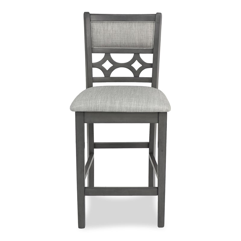 New Classic Furniture Mitchell 5-Piece Transitional Wood Counter Set in Gray