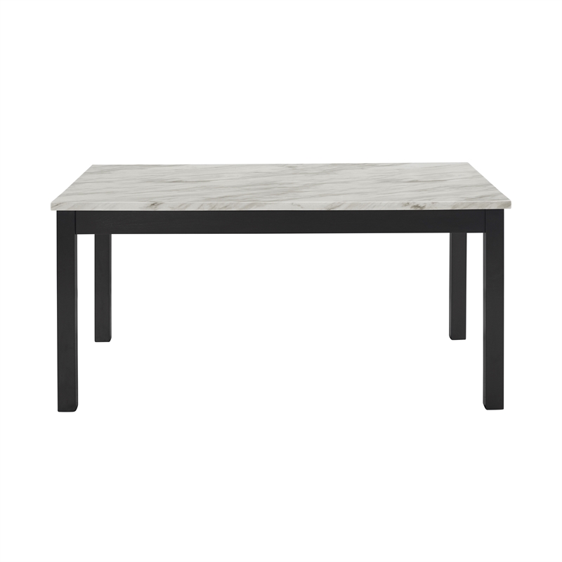 New Classic Furniture Celeste Wood Dining Table with Faux Marble Top in Espresso