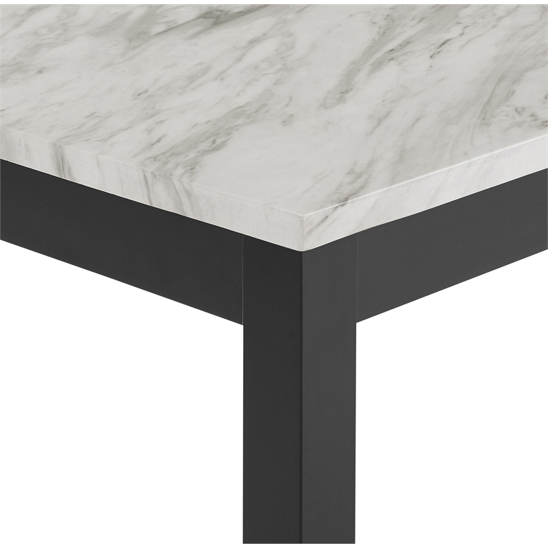 New Classic Furniture Celeste Wood Dining Table with Faux Marble Top in Espresso
