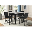 New Classic Furniture Celeste 5-Piece Faux Marble & Wood Counter Set in Black