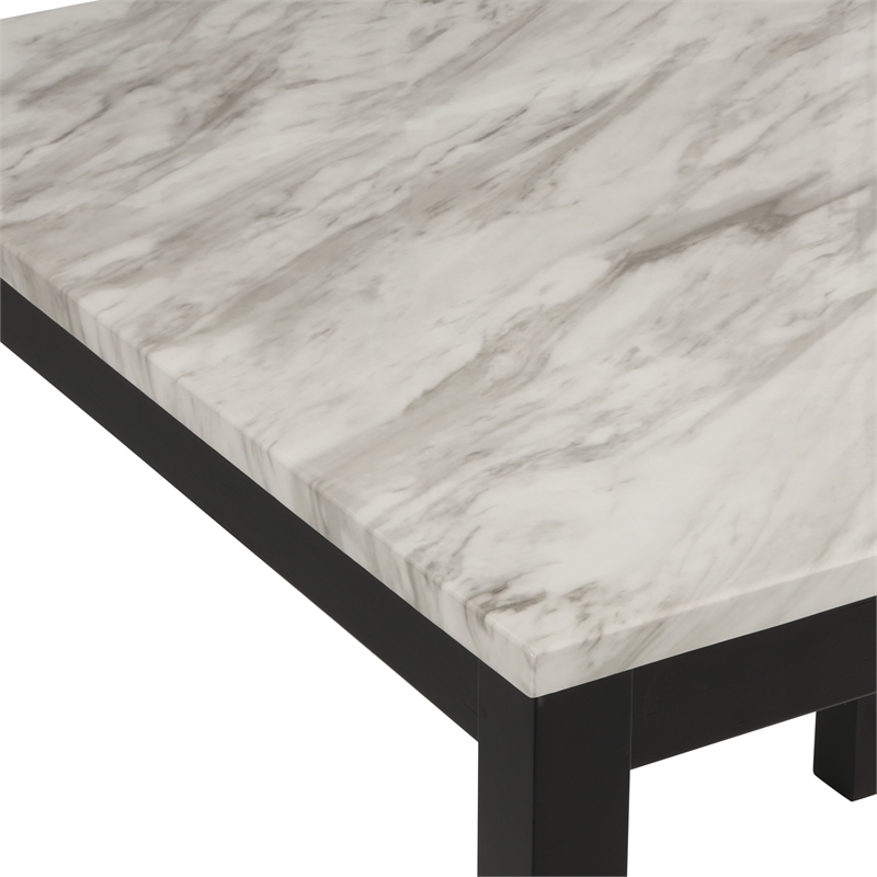 New Classic Furniture Celeste 5-Piece Faux Marble & Wood Counter Set in Black