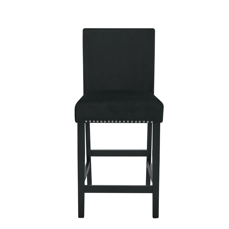 New Classic Furniture Celeste 5-Piece Faux Marble & Wood Counter Set in Black