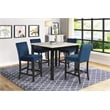 New Classic Furniture Celeste 5-Piece Faux Marble & Wood Counter Set in Blue