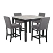 New Classic Furniture Celeste 5-Piece Faux Marble & Wood Counter Set in Gray