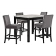 New Classic Furniture Celeste 5-Piece Faux Marble & Wood Counter Set in Gray