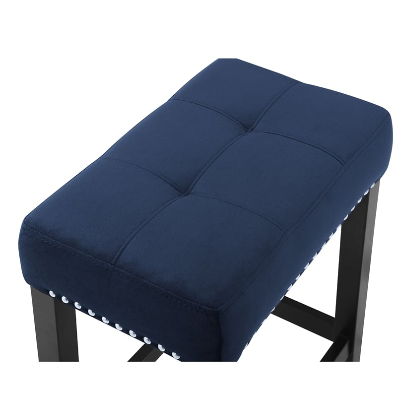 New Classic Furniture Celeste 4-Piece Faux Marble & Wood Bar Set in Blue