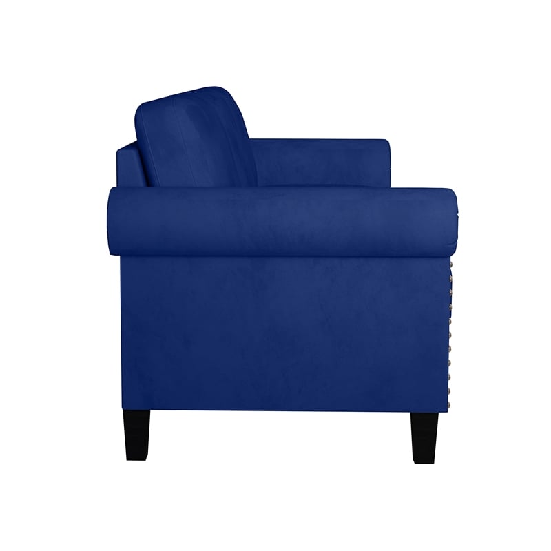 New Classic Furniture Alani Contemporary Fabric & Wood Accent Chair in Blue