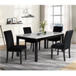 New Classic Furniture Celeste Faux Marble/Wood Dining Set w/ 4 Black Chairs