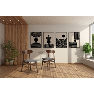 New Classic Furniture Morocco Wood Dining Chair in Dark Gray (Set of 2)