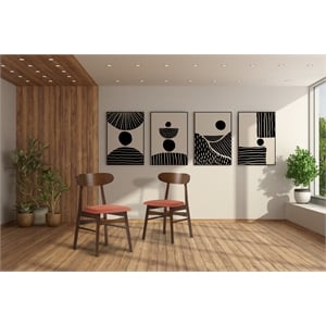 New Classic Furniture Morocco Wood Dining Chair in Orange (Set of 2)