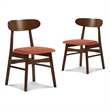 New Classic Furniture Morocco Wood Dining Chair in Orange (Set of 2)