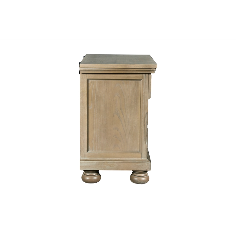 New Classic Allegra 4-Piece Wood King Bedroom Set with Nightstand in Pewter