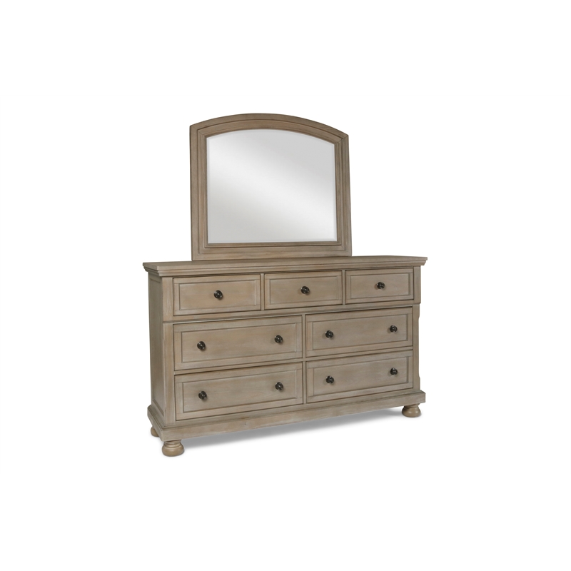 New Classic Furniture Allegra 5-Piece Wood King Bedroom Set in Pewter