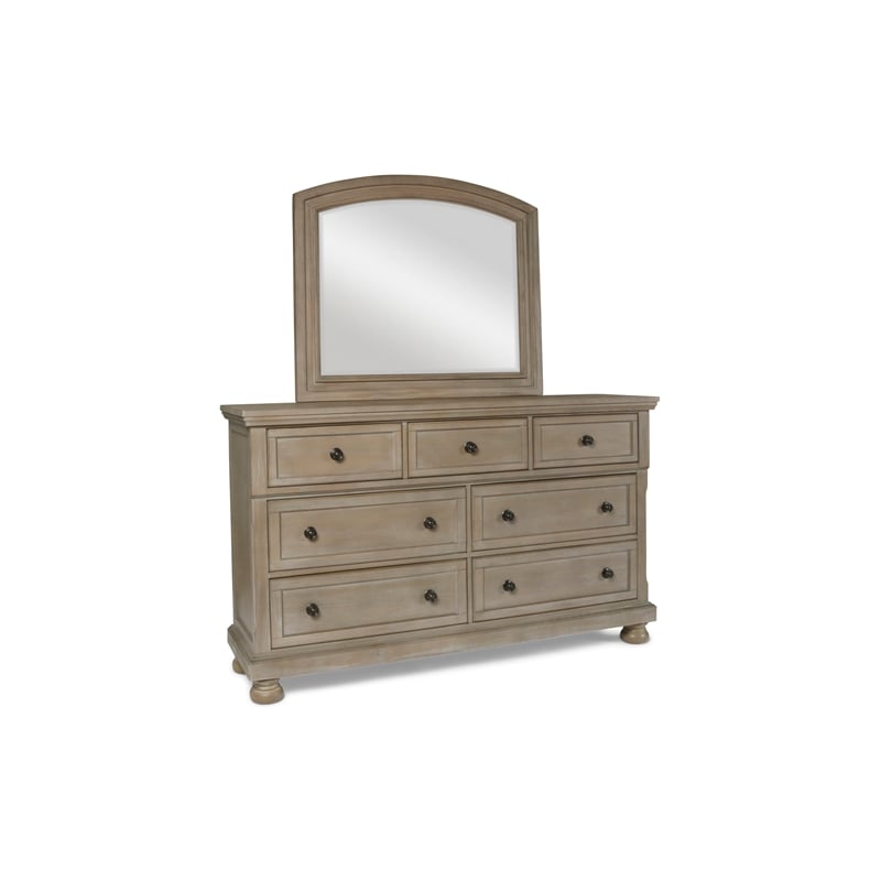 New Classic Allegra 4-Piece Wood Cal King Bedroom Set with Nightstand in Pewter