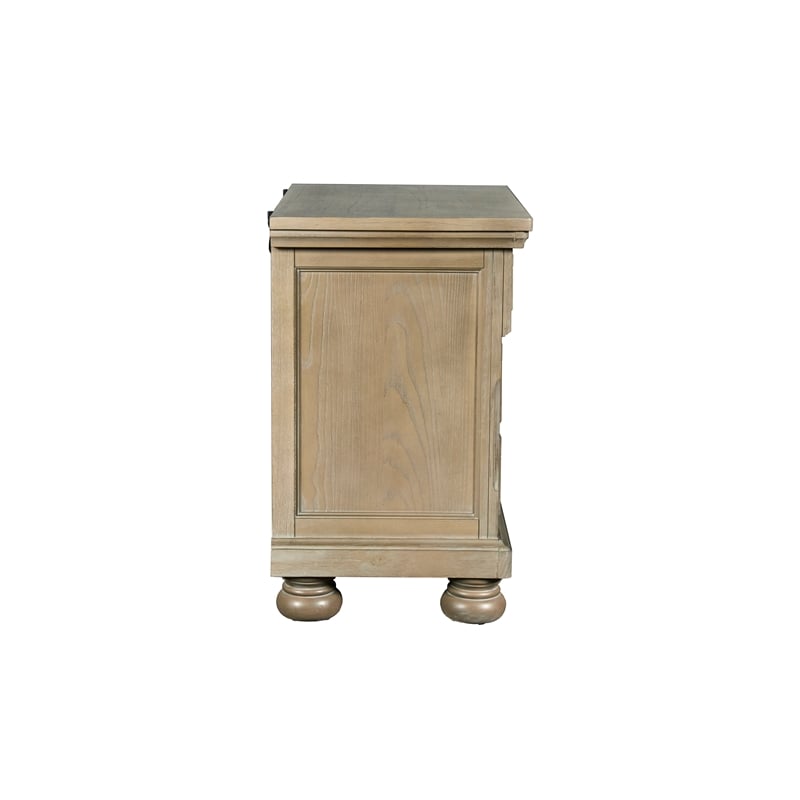 New Classic Allegra 4-Piece Wood Cal King Bedroom Set with Nightstand in Pewter