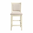 New Classic Furniture Amy 5PC Round Wood Counter Set w/ 4 Chairs in Bisque Beige