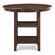 New Classic Furniture Amy 5-Piece Round Wood & Fabric Counter Set in Cherry