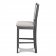 New Classic Furniture Amy 5-Piece Round Wood & Fabric Counter Set in Gray