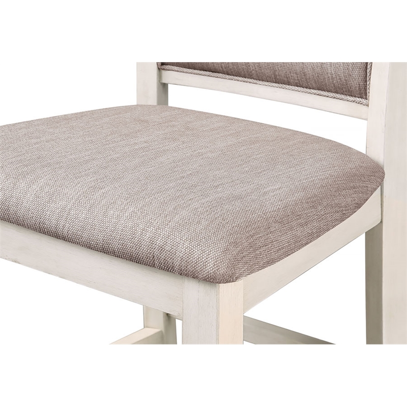 New Classic Furniture Amy 5-Piece Wood & Fabric Counter Set in Beige/Brown