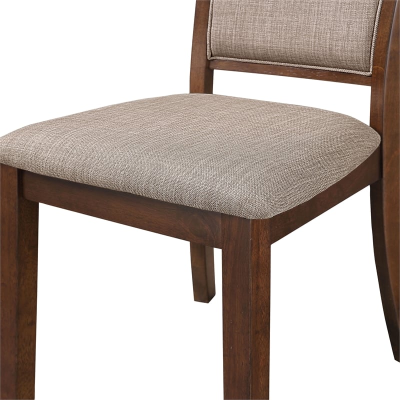 New Classic Furniture Amy 5-Piece Rectangle Wood & Fabric Counter Set in Cherry