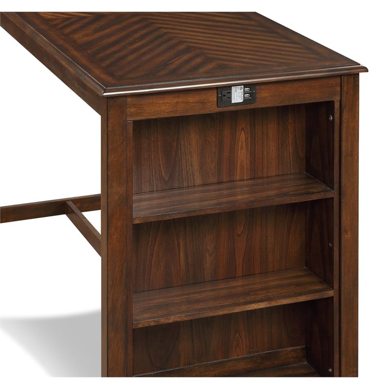 New Classic Furniture Amy 5-Piece Rectangle Wood & Fabric Counter Set in Cherry