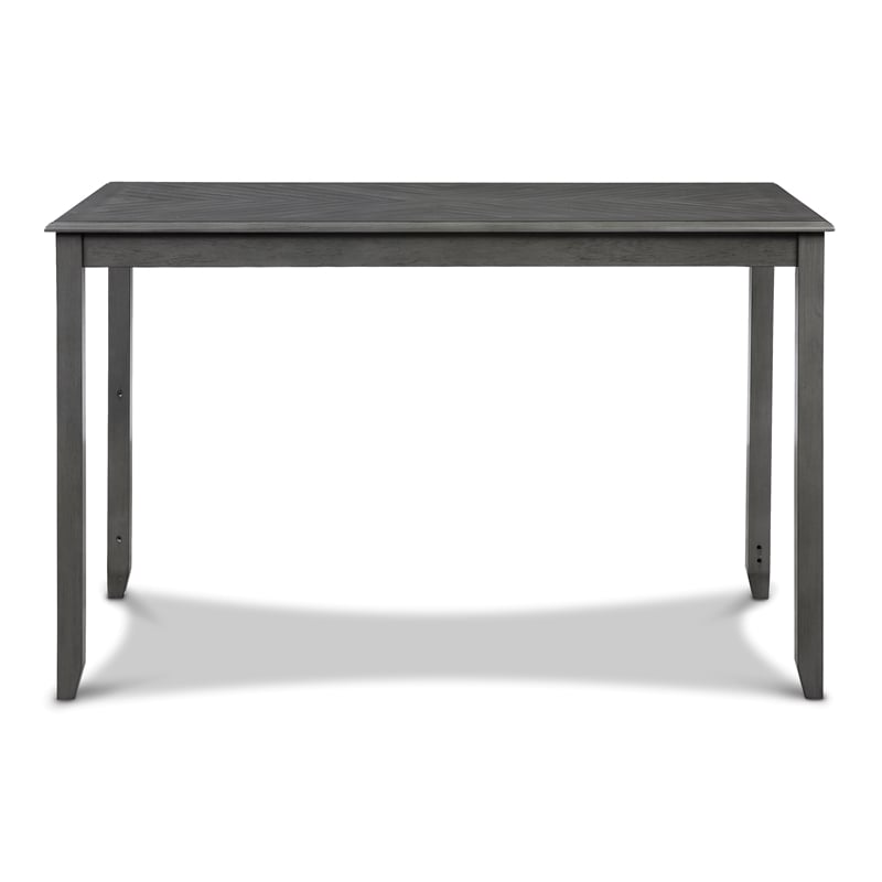 New Classic Furniture Amy 5-Piece Rectangle Wood & Fabric Counter Set in Gray