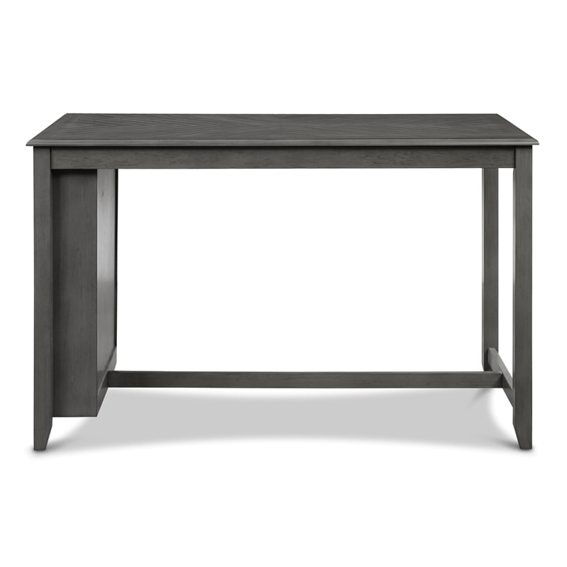 New Classic Furniture Amy 5-Piece Rectangle Wood & Fabric Counter Set in Gray