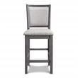 New Classic Furniture Amy 5-Piece Rectangle Wood & Fabric Counter Set in Gray
