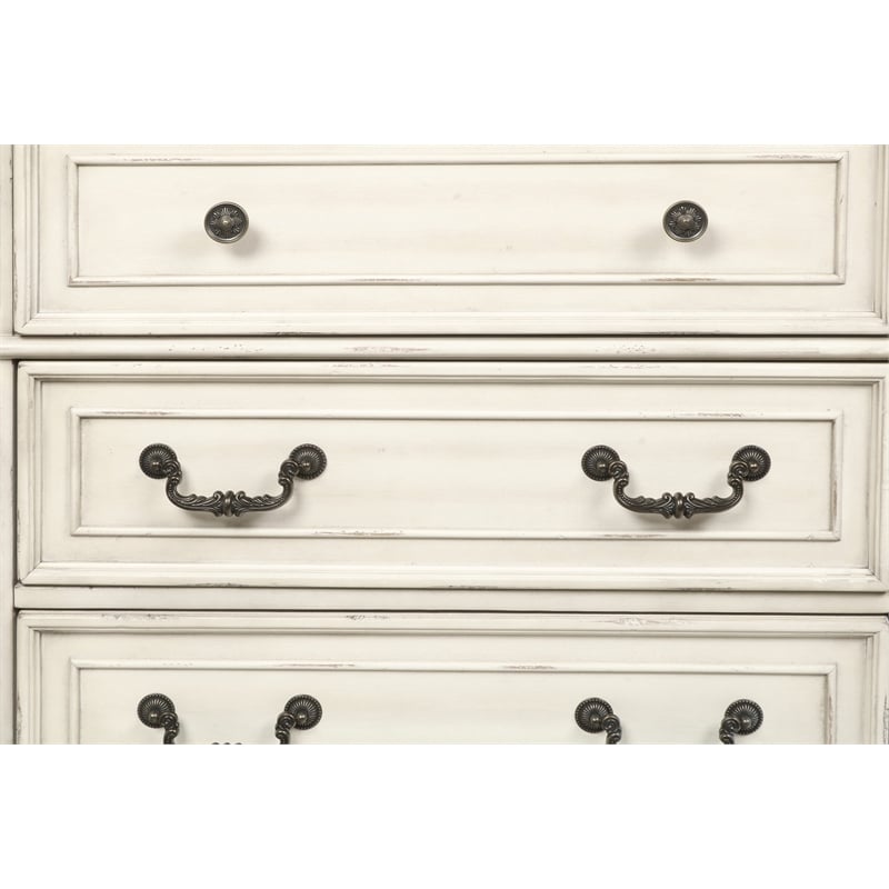 New Classic Furniture Anastasia 5-Drawer Wood Chest in Antique White