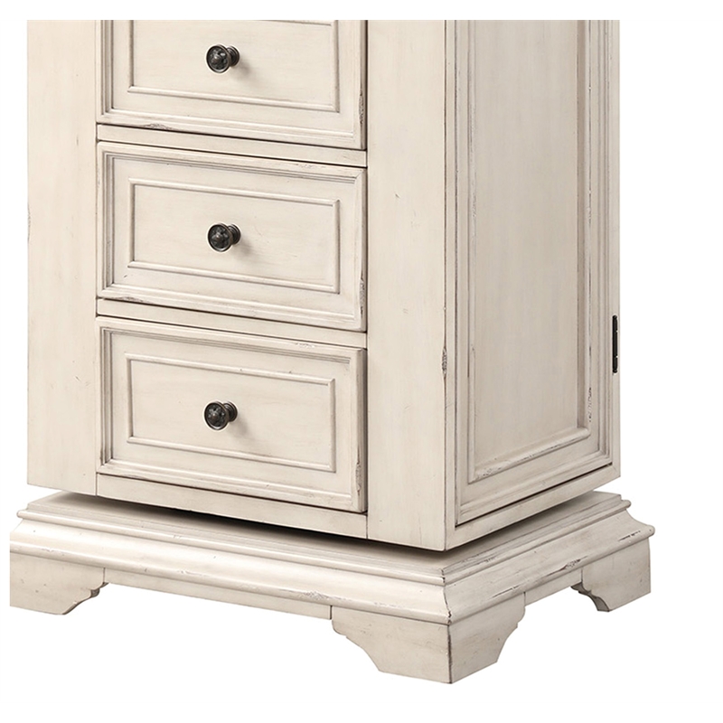 New Classic Furniture Anastasia 6-Drawer Wood Chest with Mirror in White