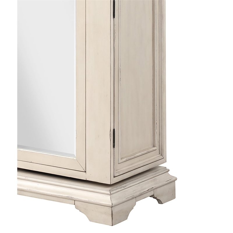 New Classic Furniture Anastasia 6-Drawer Wood Chest with Mirror in White