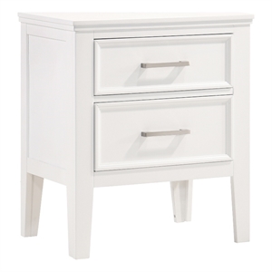 New Classic Furniture Andover Wood Nightstand with 2 Drawers in White