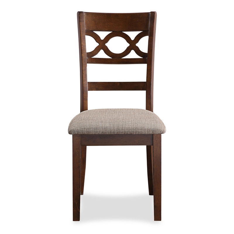 New Classic Cori 5-Piece Round Wood Dining Table Set with 4 Chairs in Cherry