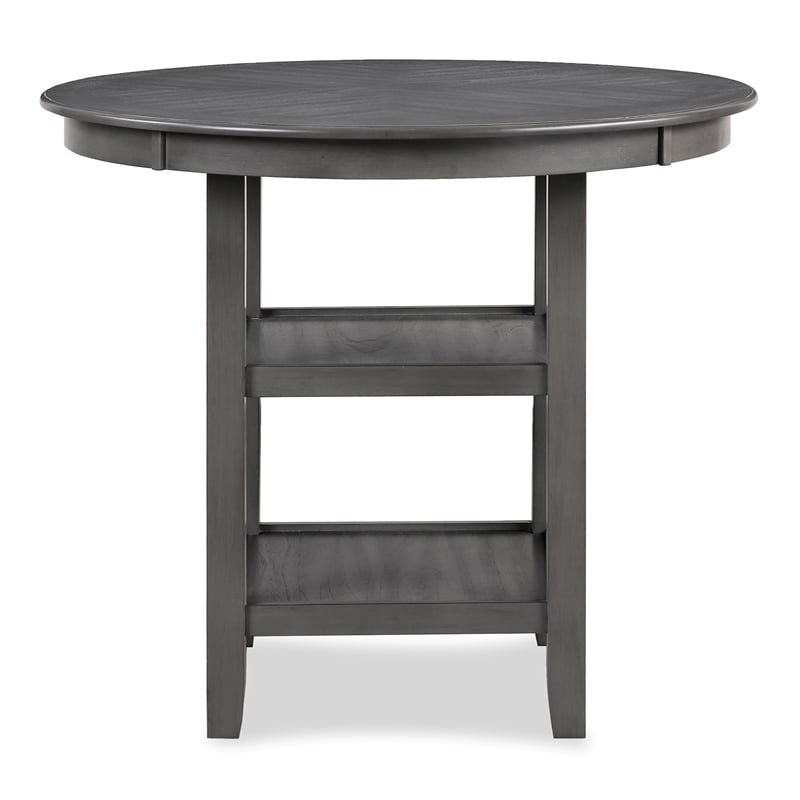 New Classic Cori 5-Piece Round Wood Counter Table Set with 4 Chairs in Gray