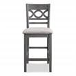 New Classic Cori 5-Piece Round Wood Counter Table Set with 4 Chairs in Gray