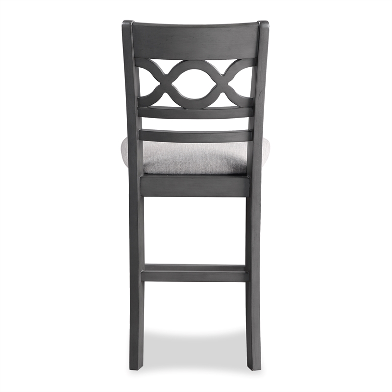 New Classic Cori 5-Piece Round Wood Counter Table Set with 4 Chairs in Gray