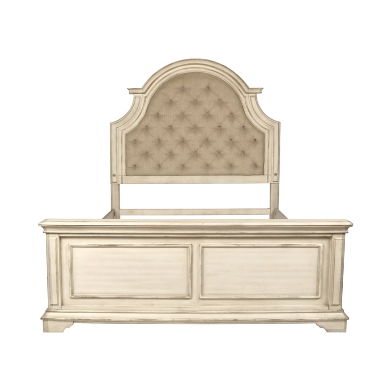 New Classic Anastasia 4 Piece Wood King Bedroom Set with Chest in Ant White Cymax Business