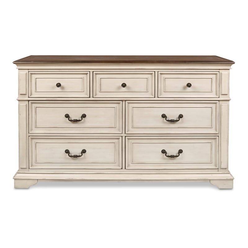 New Classic Furniture Anastasia 5-Piece Wood Queen Bedroom Set in Ant White