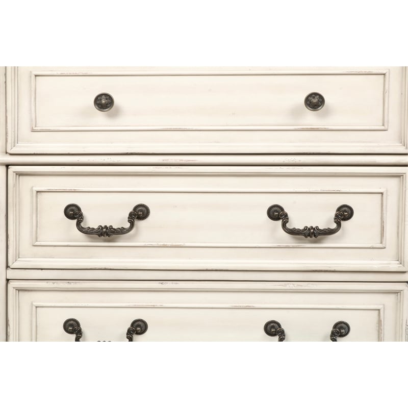 New Classic Furniture Anastasia 5-Piece Wood Queen Bedroom Set in Ant White