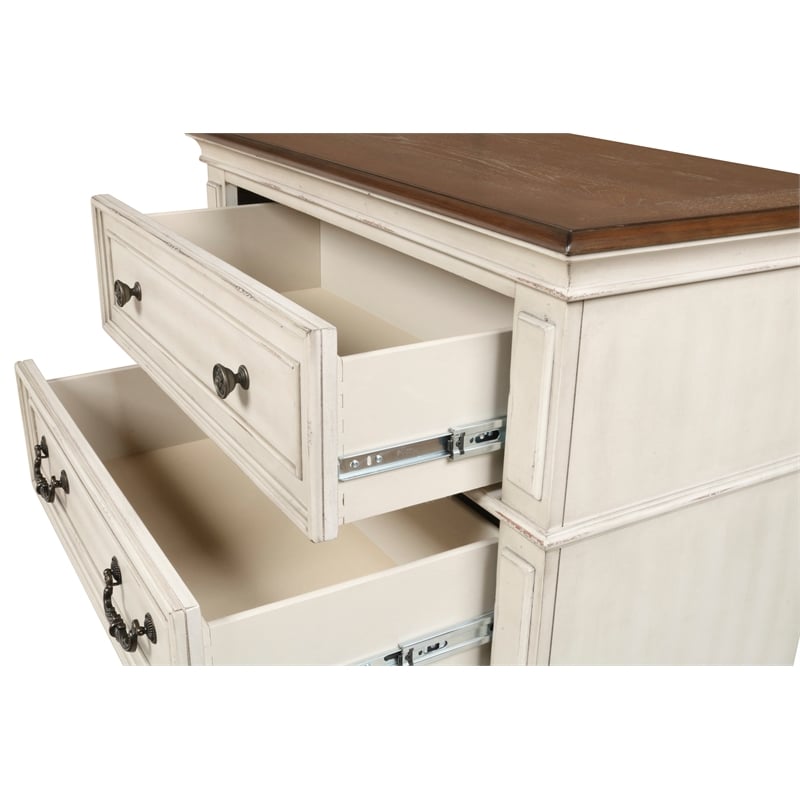 New Classic Furniture Anastasia 5-Piece Wood Queen Bedroom Set in Ant White
