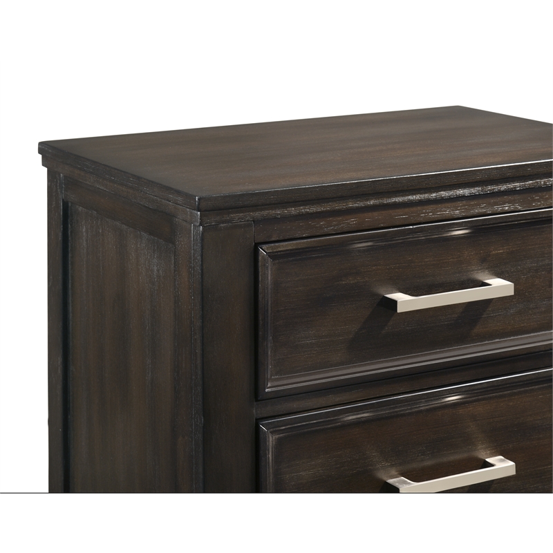 New Classic Andover 4-Piece Wood Cal King Bedroom Set with Nightstand in Nutmeg