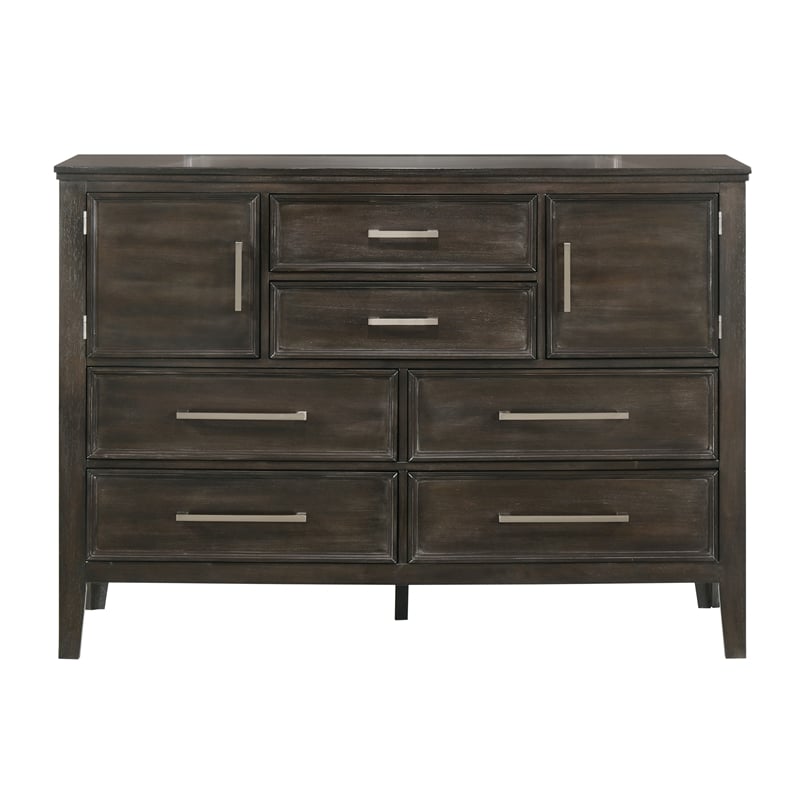 New Classic Andover 4-Piece Wood Cal King Bedroom Set with Nightstand in Nutmeg