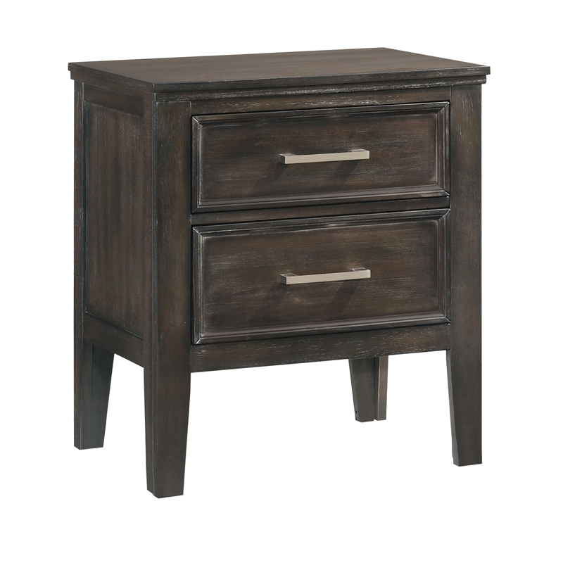 New Classic Andover 4-Piece Wood Cal King Bedroom Set with Nightstand in Nutmeg