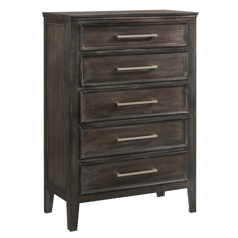 New Classic Andover 5-Piece Wood California King Bedroom Set in Nutmeg