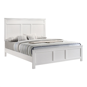 New Classic Furniture Andover Rubberwood & Veneer King Bed in White