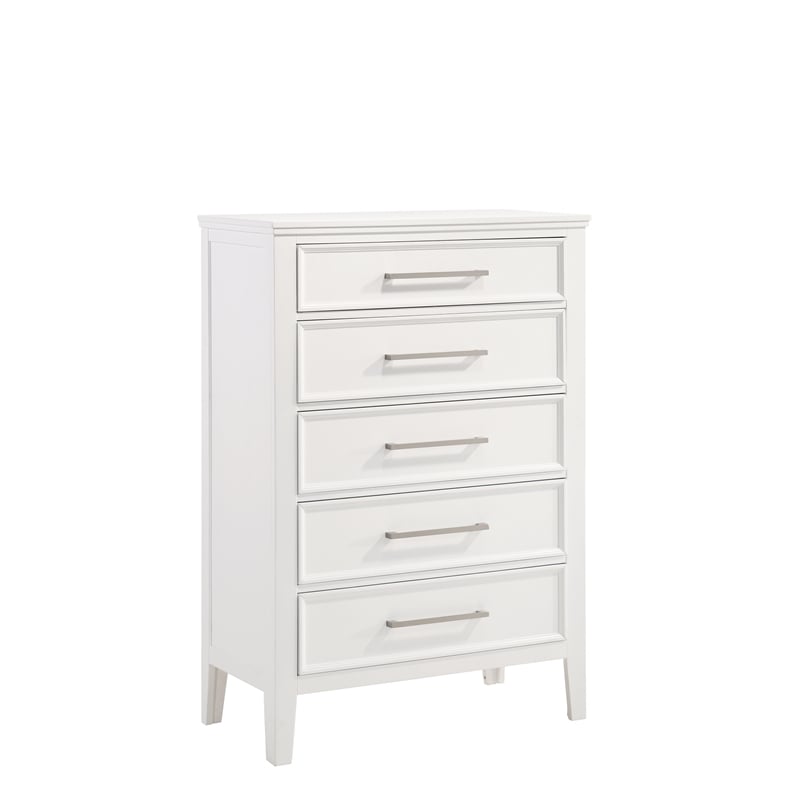 New Classic Andover 4-Piece Wood Cal King Bedroom Set with Chest in White