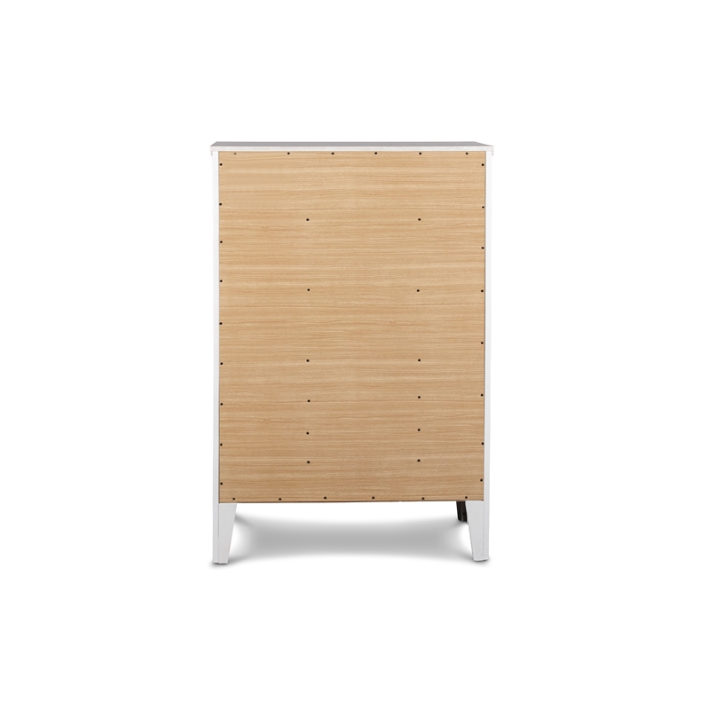 New Classic Furniture Andover 5-Piece Wood California King Bedroom Set in White